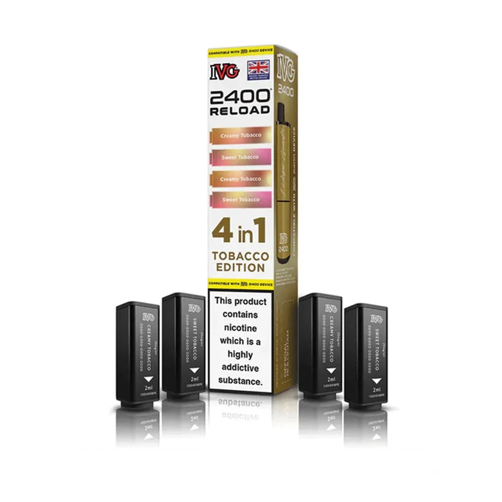 IVG 2400 Reload 4 in 1 Prefilled Pods - Tobacco Edition