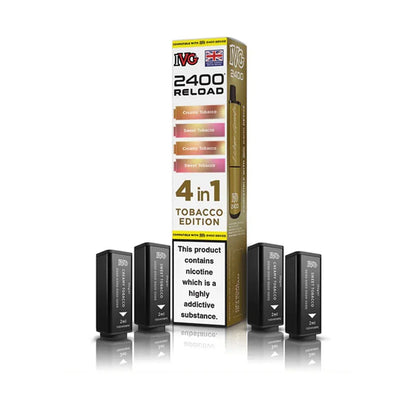 IVG 2400 Reload 4 in 1 Prefilled Pods - Tobacco Edition
