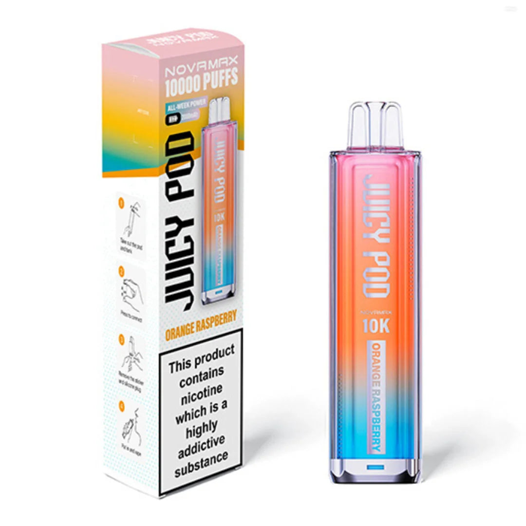Juicy Pod Novamax 10K Prefilled Pod Kit - Orange Raspberry