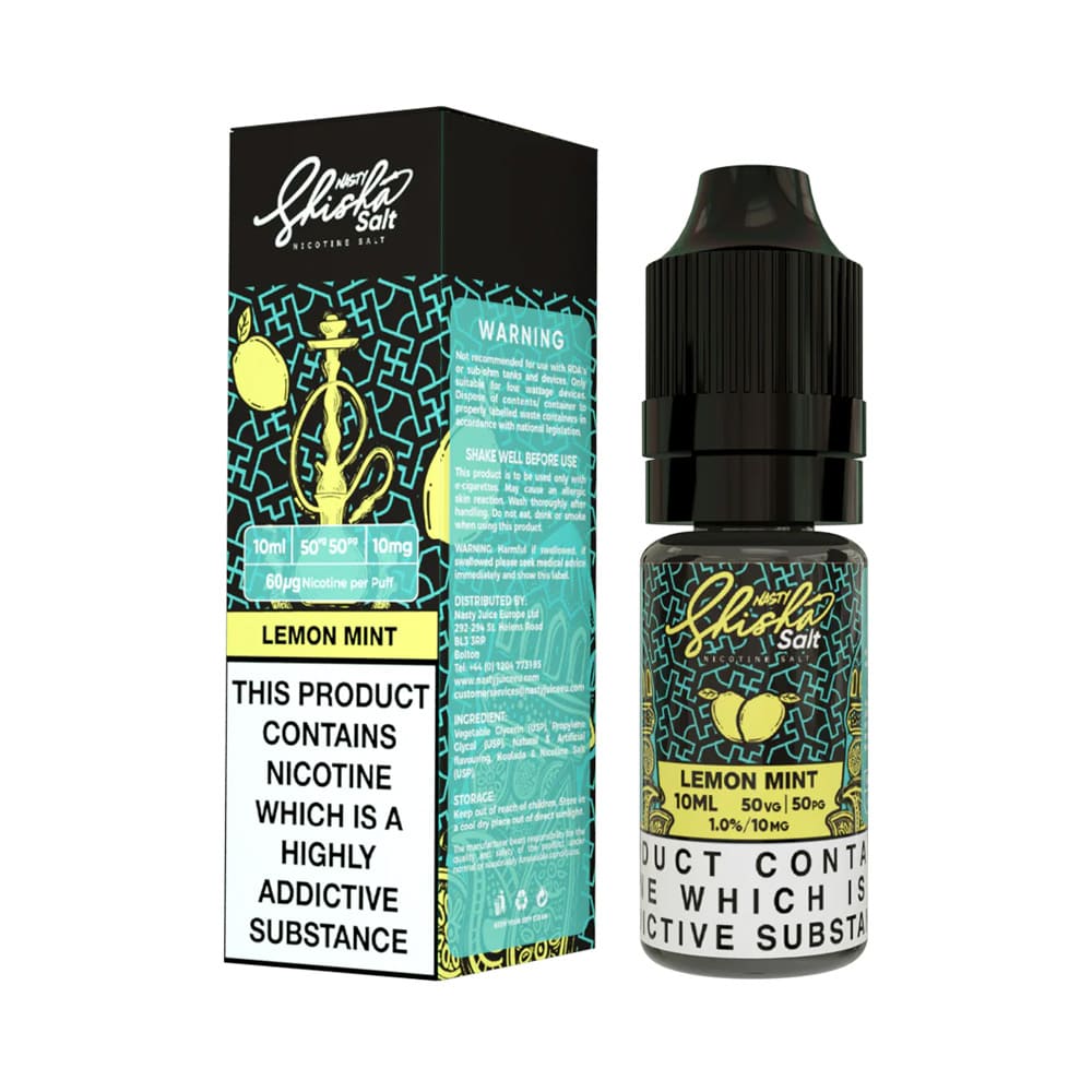 Nasty Juice Shisha Lemon & Mint 10ml Nic Salt E-Liquid