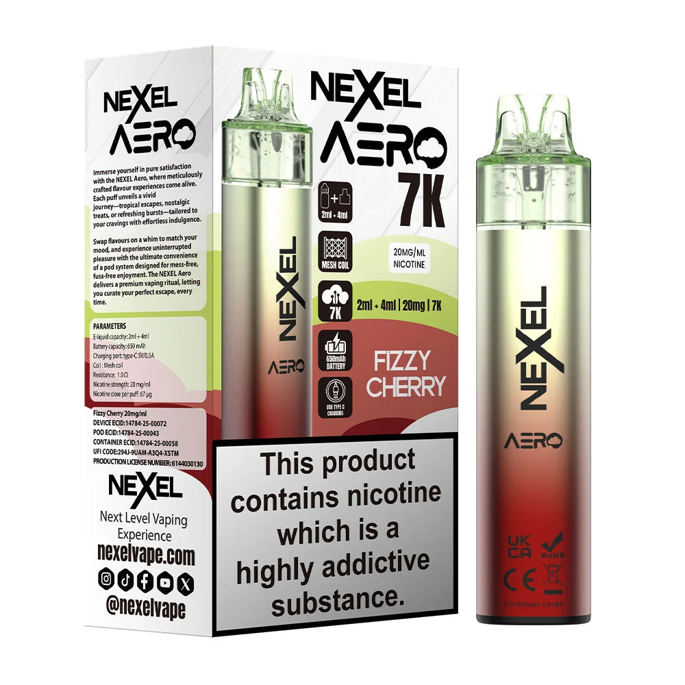 Nexel Aero 7K Prefilled Pod Kit - Fizzy Cherry