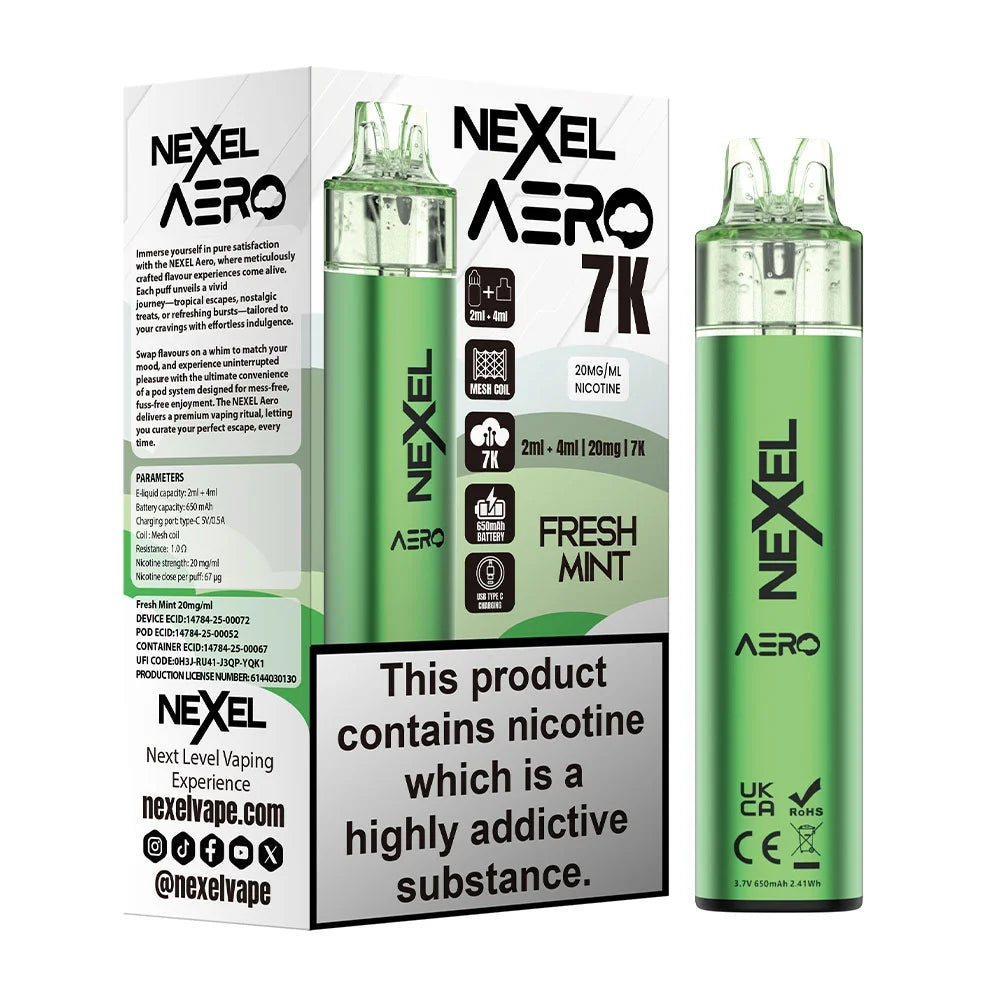Nexel Aero 7K Prefilled Pod Kit - Fresh Mint