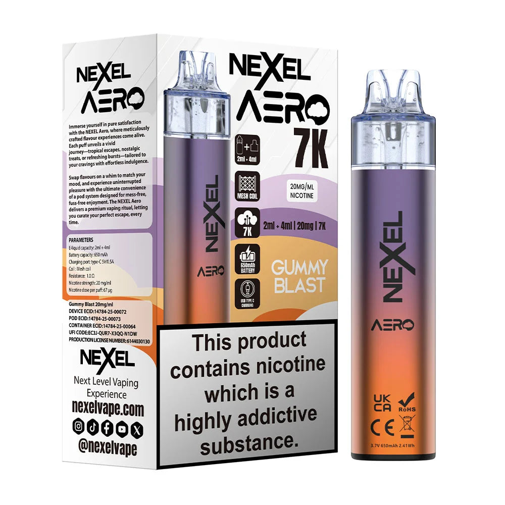 Nexel Aero 7K Prefilled Pod Kit - Gummy Blast