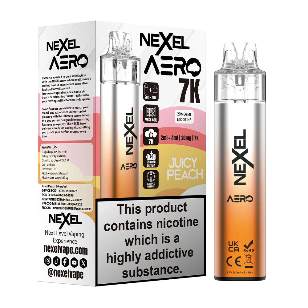 Nexel Aero 7K Prefilled Pod Kit - Juicy Peach