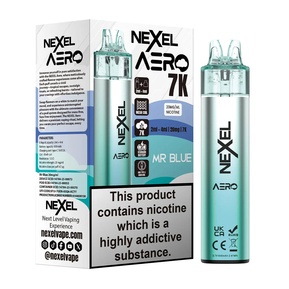 Nexel Aero 7K Prefilled Pod Kit - Mr Blue