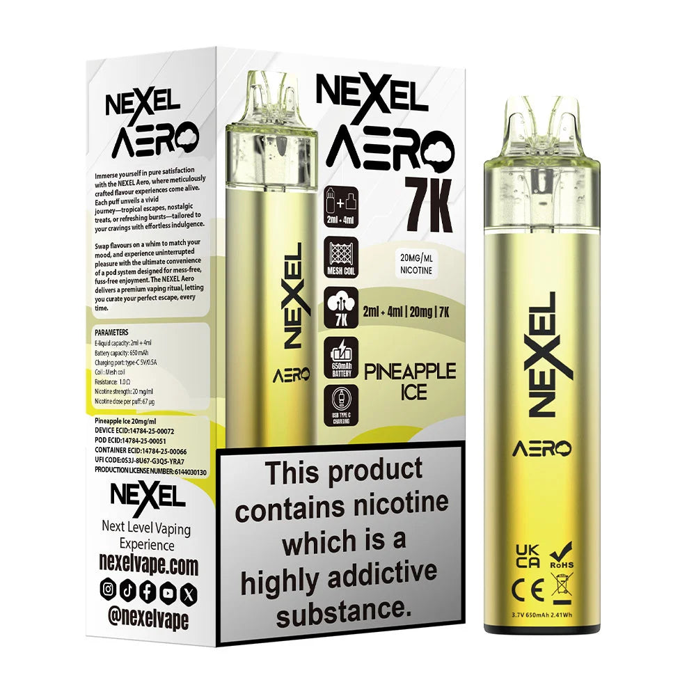 Nexel Aero 7K Prefilled Pod Kit - Pineapple Ice