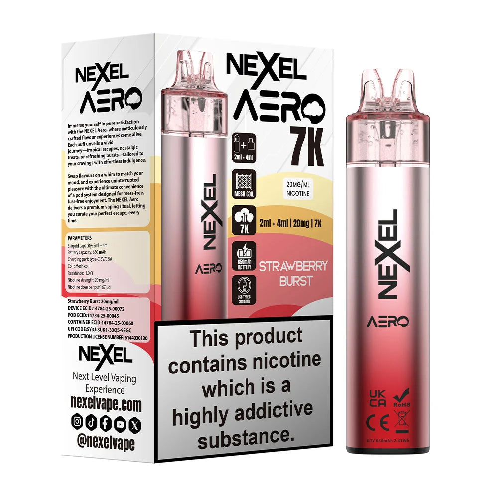 Nexel Aero 7K Prefilled Pod Kit - Strawberry Burst