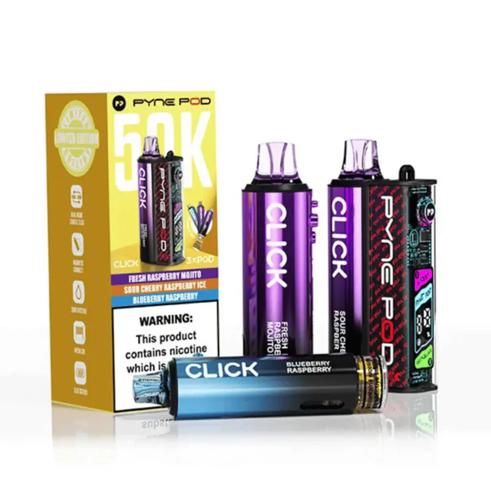 Pyne Pod Click 50K Puffs Prefilled Pod Kit - Raspberry Edition