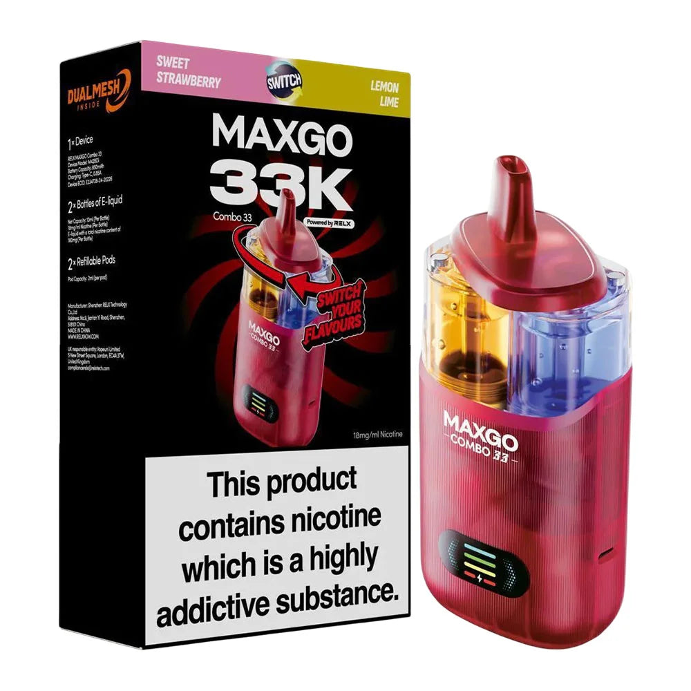 RELX Maxgo 33K Prefilled Pod Kit - Lemon Lime / Sweet Strawberry