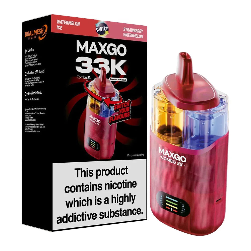 RELX Maxgo 33K Prefilled Pod Kit - Strawberry Watermelon / Watermelon Ice