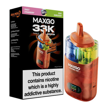 RELX Maxgo 33K Prefilled Pod Kit - Sweet Strawberry / Sour Bubblegum