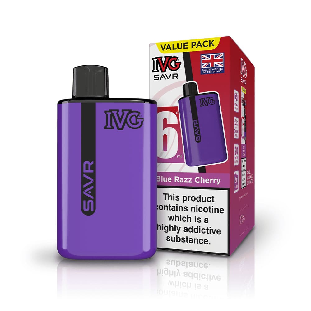 IVG SAVR 3000 Puffs Vape Kit - Blue Razz Cherry