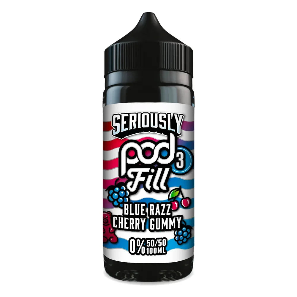 Doozy Seriously Pod Fill 3 100ml Shortfill E Liquid - Blue Razz Cherry Gummy