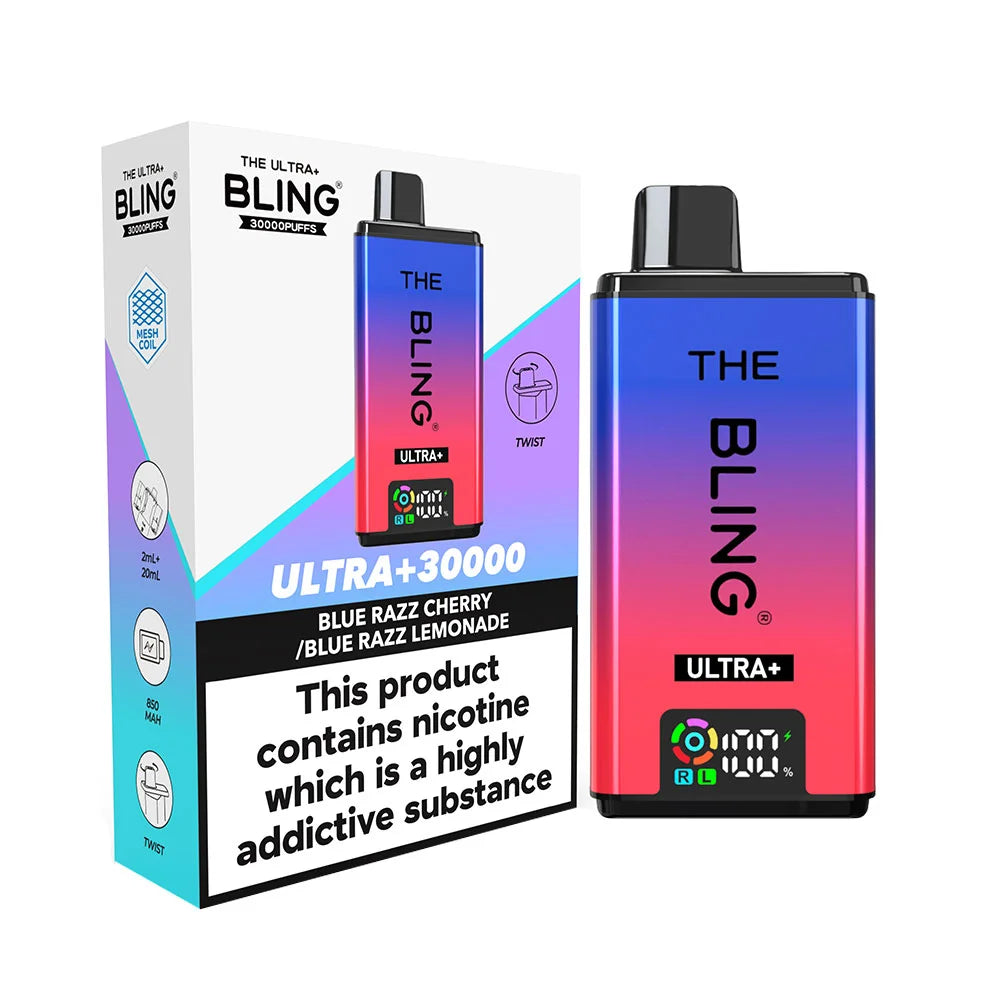 The Bling Ultra Plus 30K Prefilled Pod Kit - Blue Razz Cherry / Blue Razz Lemonade