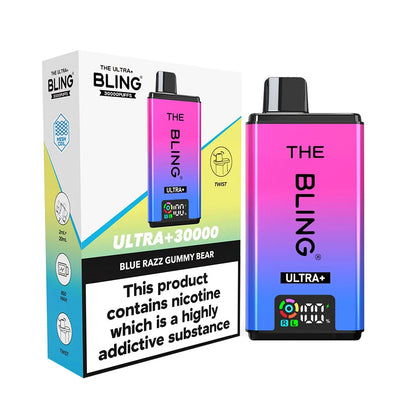 The Bling Ultra Plus 30K Prefilled Pod Kit - Blue Razz Gummy Bear