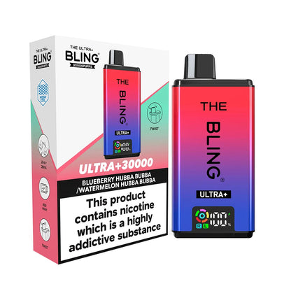 The Bling Ultra Plus 30K Prefilled Pod Kit - Blueberry Hubba Bubba / Watermelon Hubba Bubba