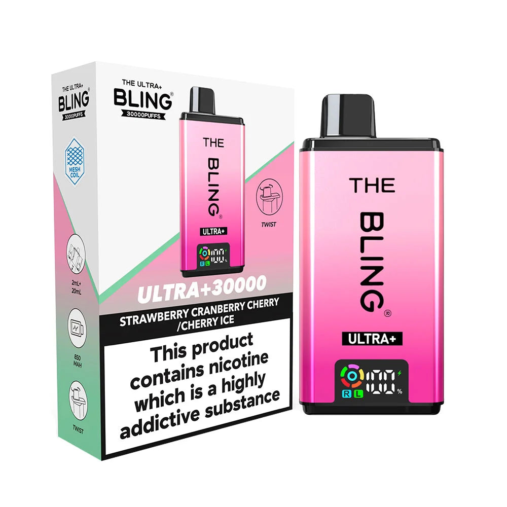 The Bling Ultra Plus 30K Prefilled Pod Kit - Strawberry Cranberry Cherry / Cherry Ice
