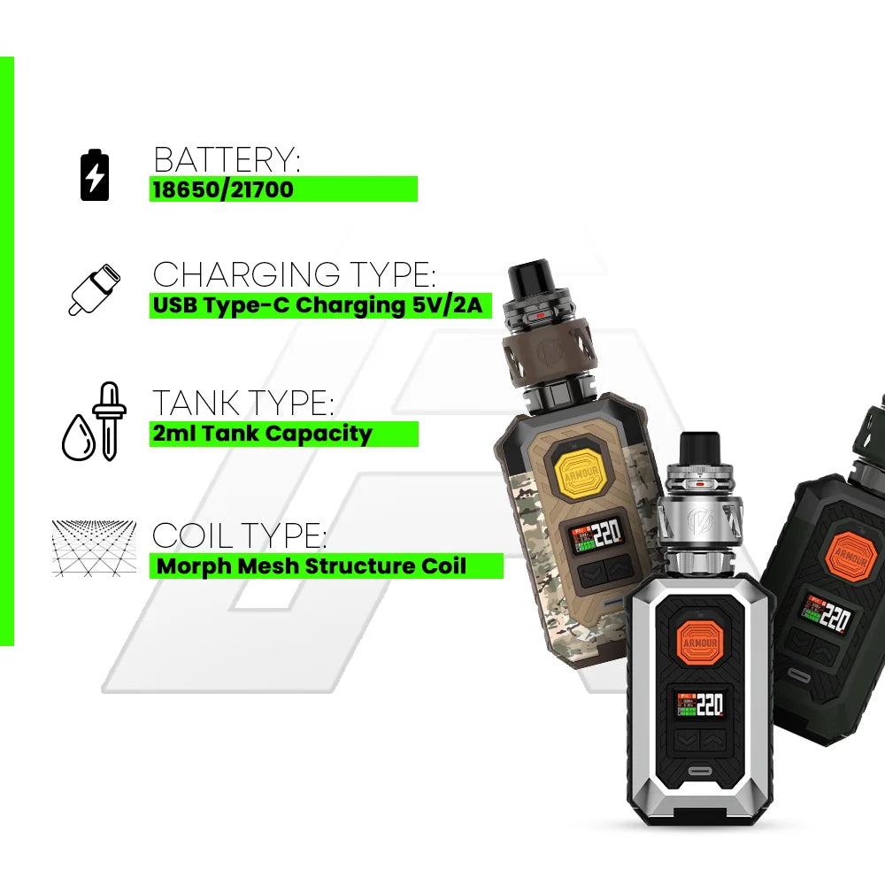 Vaporesso Armour Max Kit key features