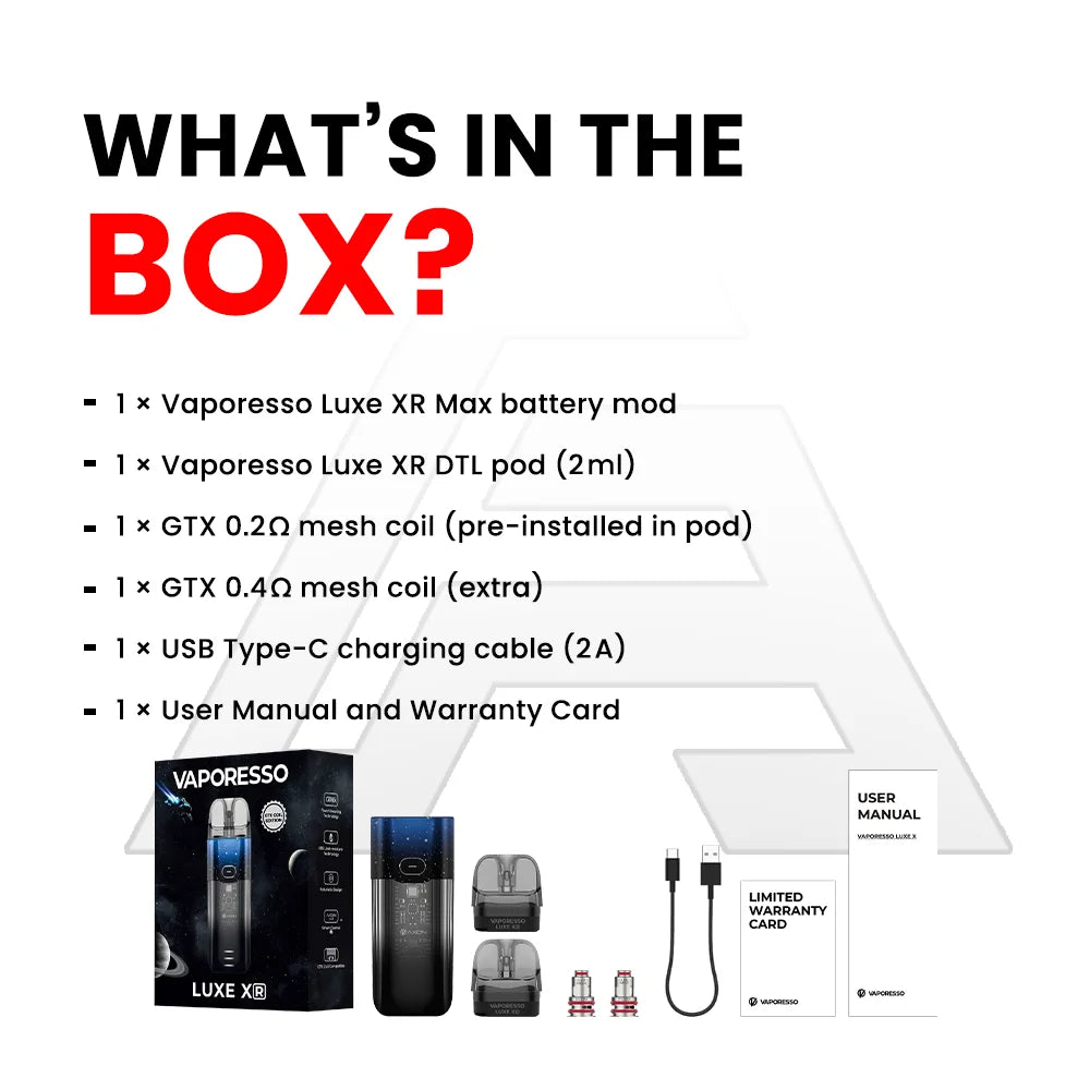 luxe xr max whats in the box